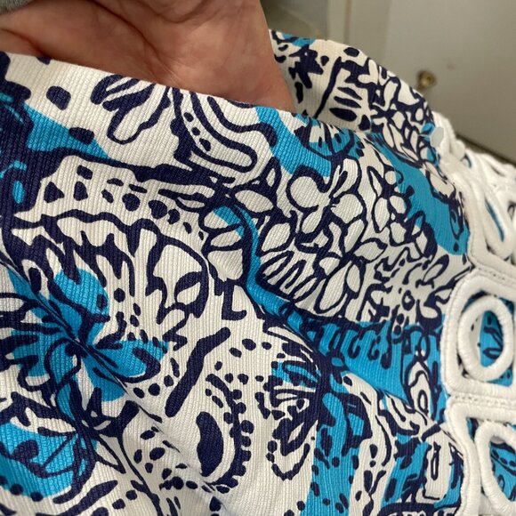 Lilly Pulitzer Marigold Skort / Skirt in Hippy Hippy Shake Blue White Sz 12 - Picture 4 of 7